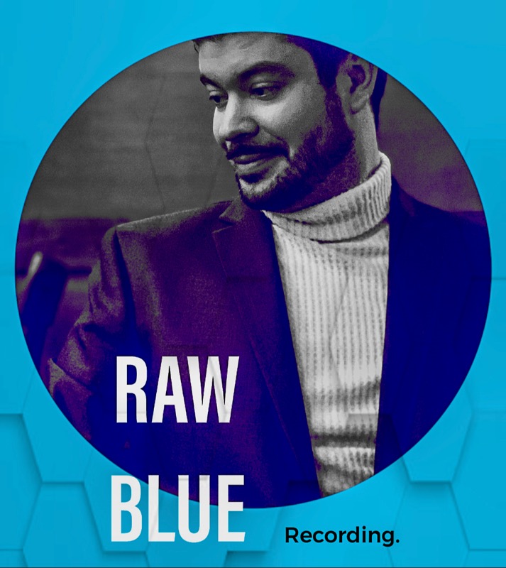 Portrait of Danny Oliver with an overlay of Raw Blue Recording